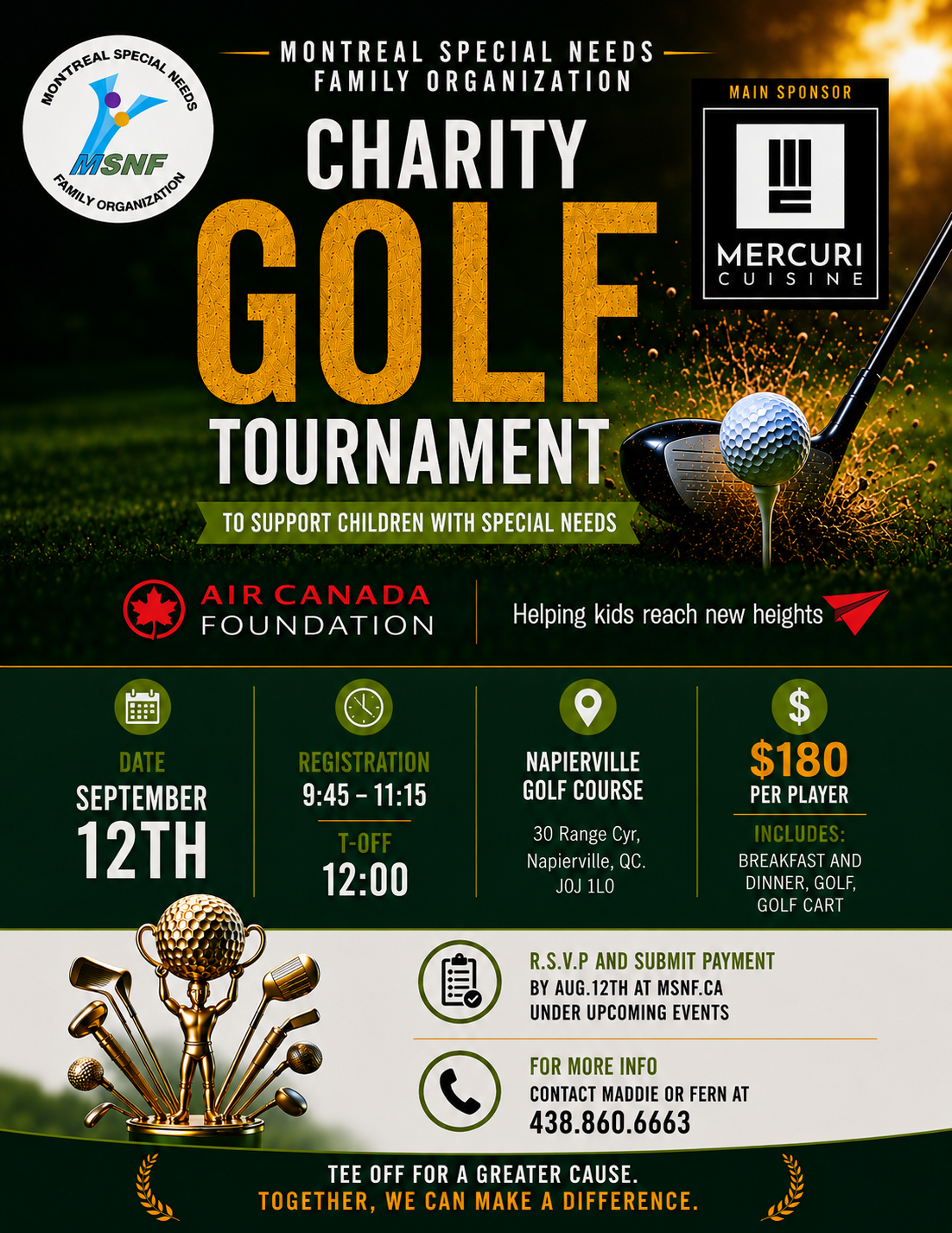 MSNF Charity Golf Tournament poster